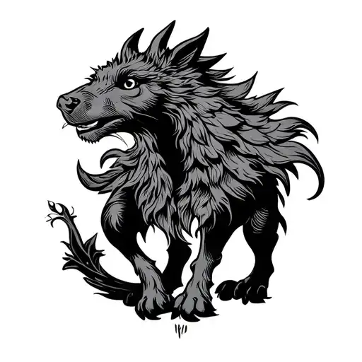 Woodcut Medieval Animal