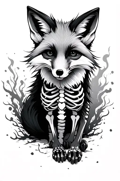The Fox Smoothly Turning Into The Soot Skeleton Towards The Paws