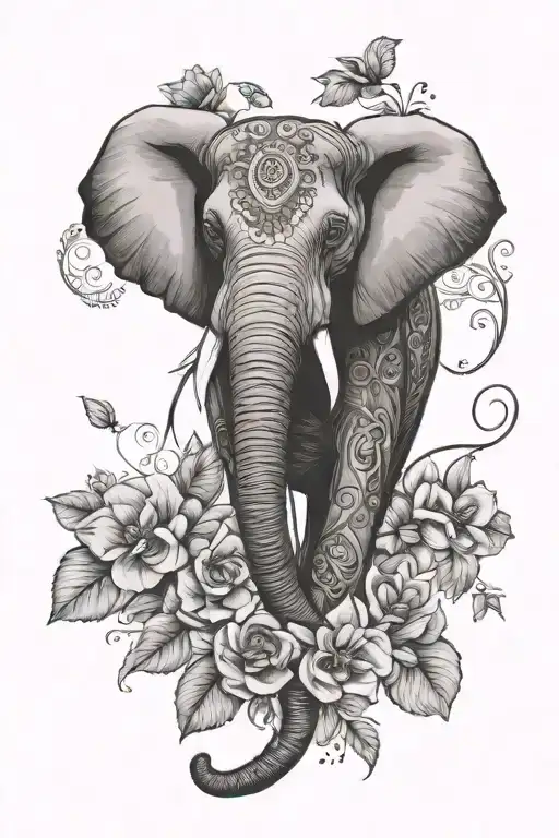 Elephant And Florals