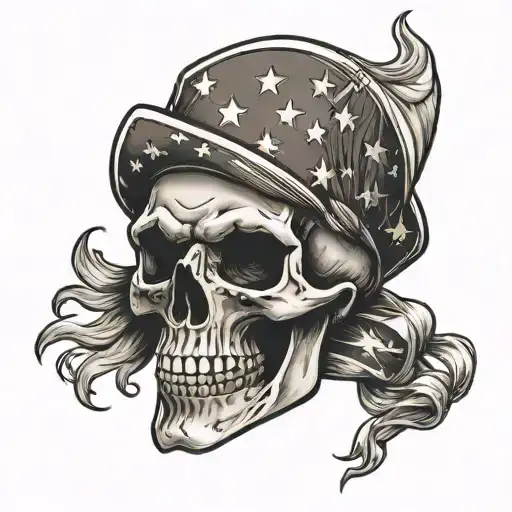 American Patriot Skull With American