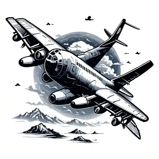 Wanderlust With Line And Plane Flying