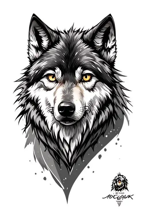 Wolf With Sad Eyes But Fierce