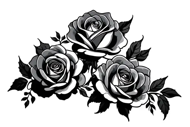 Horizontal Scroll With Roses Intertwined