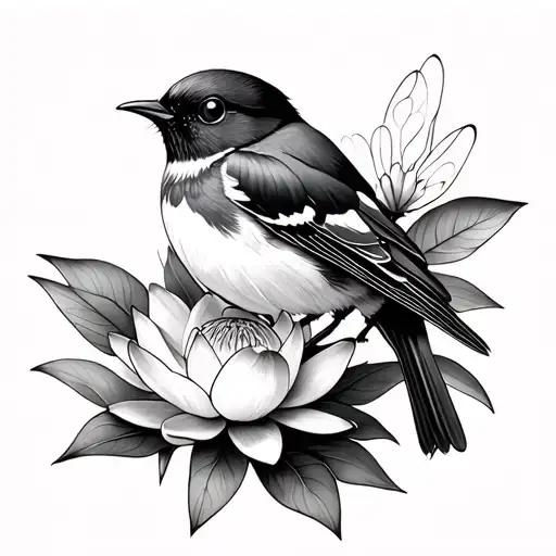 Robin Lotus Flower Bee