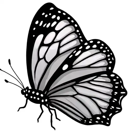 Semicolon Butterfly With Wire Wings Flying On Side Angle
