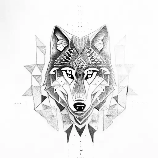 Create A Tribal-inspired Wolf Head Using Gym Equipment As Patterns
