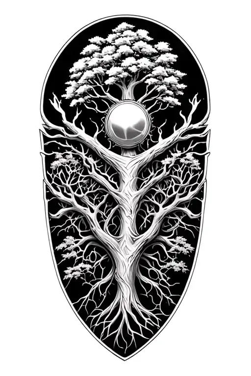 V-twin Engine Morphing Into Tree Of Life