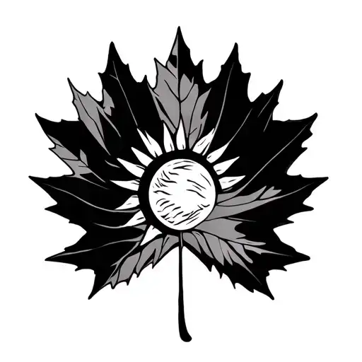 Phillippines Flag Sun Mixed With Canada Maple Leaf