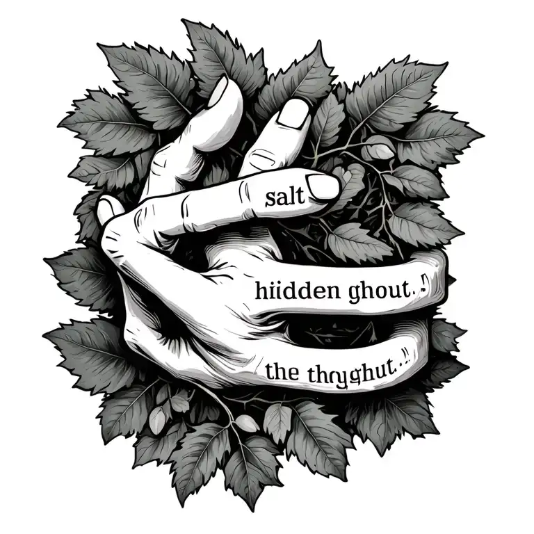 Vine Wrapped Loosley Around My Wirst And Down My Hand With The Word Salt Hidden Thoughout The Vine