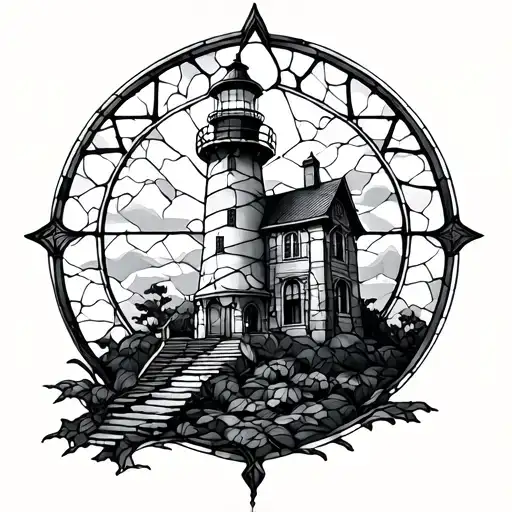 Gothic Stained Glass Light House