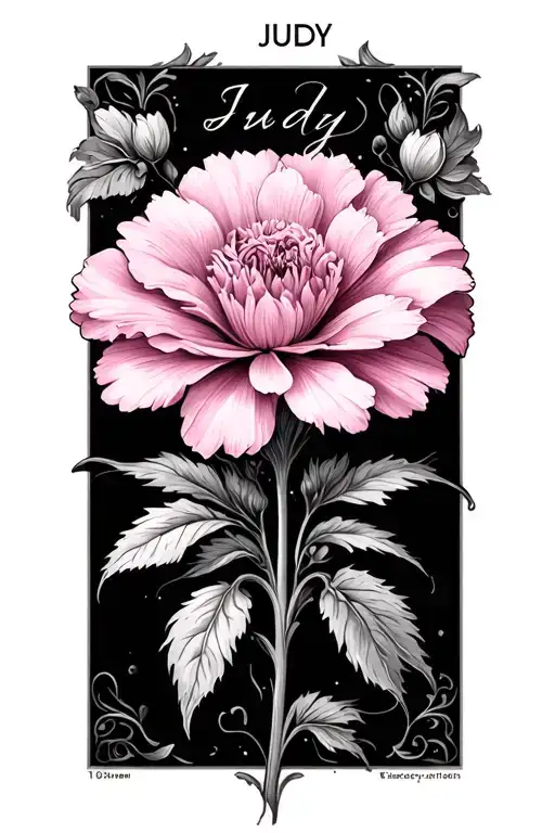 Pink Coronation Flower With The Name Judy