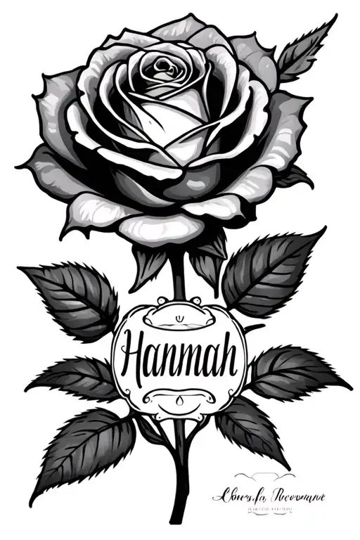 Rose With The Name Hannah Incorporated Within