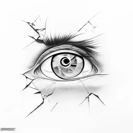 Broken Glass With Eye