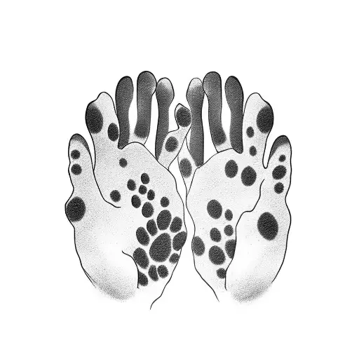 Two Dog Paws With One Cat Paw