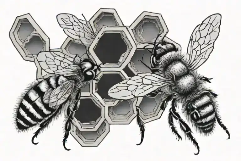 Small Dainty Bees Honeycomb The