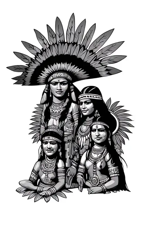 Aztec Mexican Family
