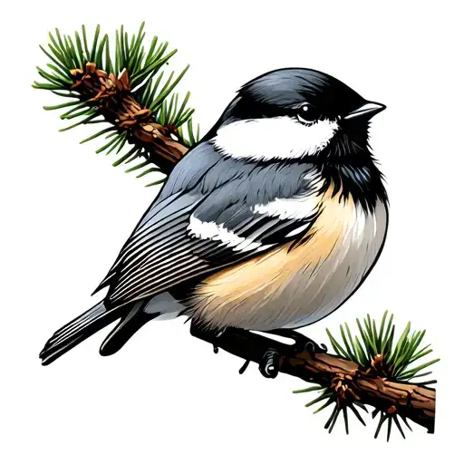 Black-capped Chickadee In Winter