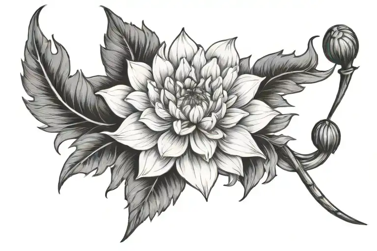 Dahlia With Scorpio Symbol Incorporated