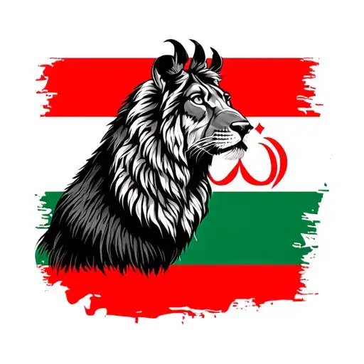 Iraqi Style Flag With National Animal