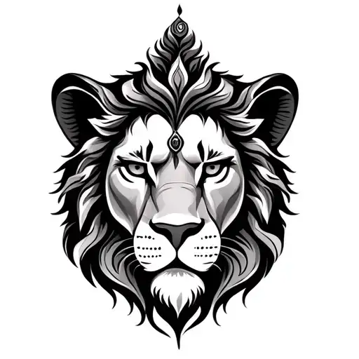 Lion Face With Human Body Hindu Mythology