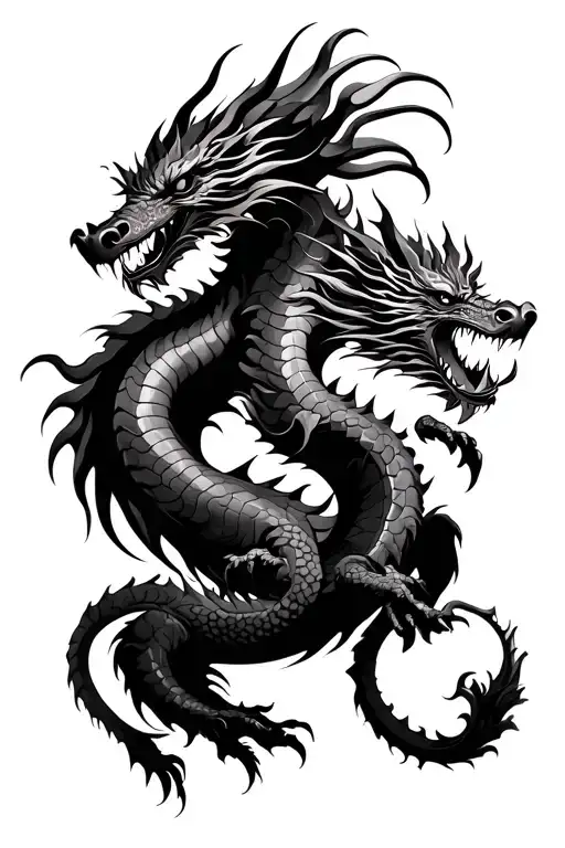 Two Chinese Metal Dragons Being Tamed By A Tarus Zodiac Sign