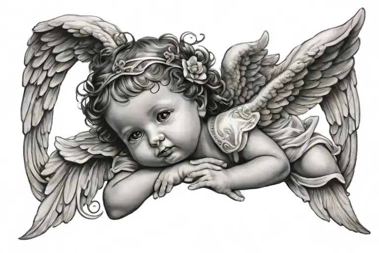 Memorial Tattoo For Baby Angel