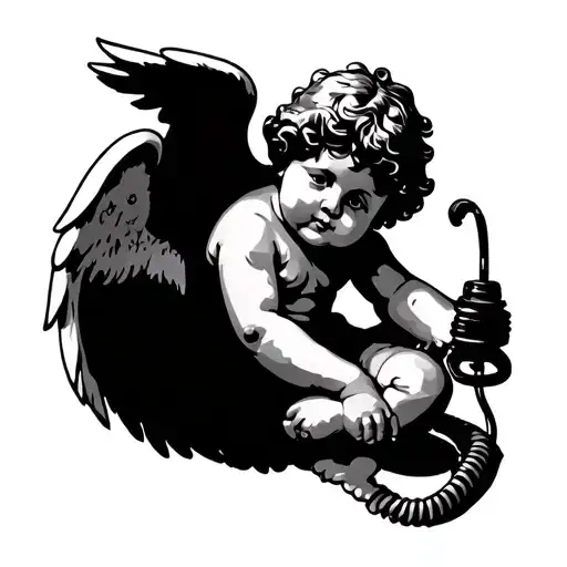 Cherub Talking On A Landline