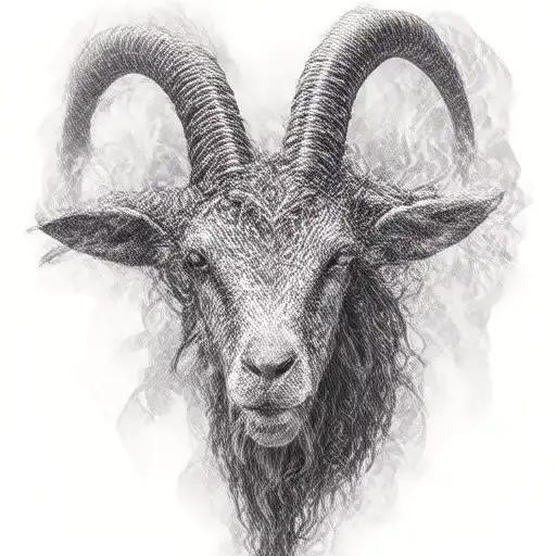 Capricorn Goat Head On Intricate Filigree