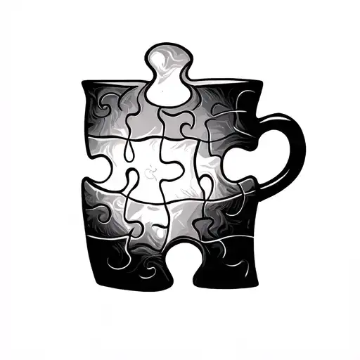 Puzzle Piece With Coffee Mug