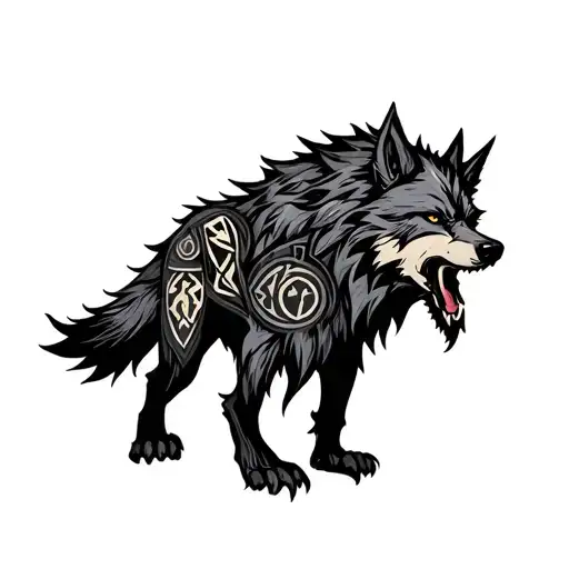 Wolf Viking Runes Werewolf