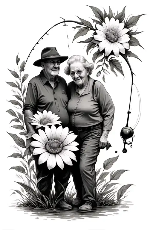 Passed Away Grandparents That Liked Flowers And Fishing