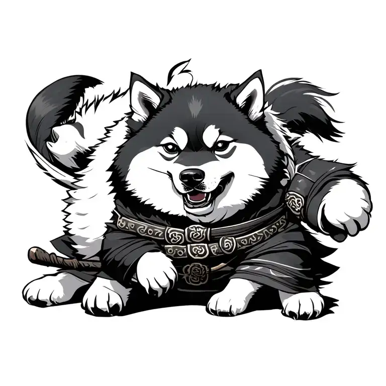 Fighting Samurai Shiba Japanese