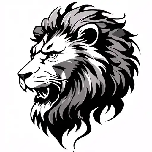 Neo Traditional Lion Head