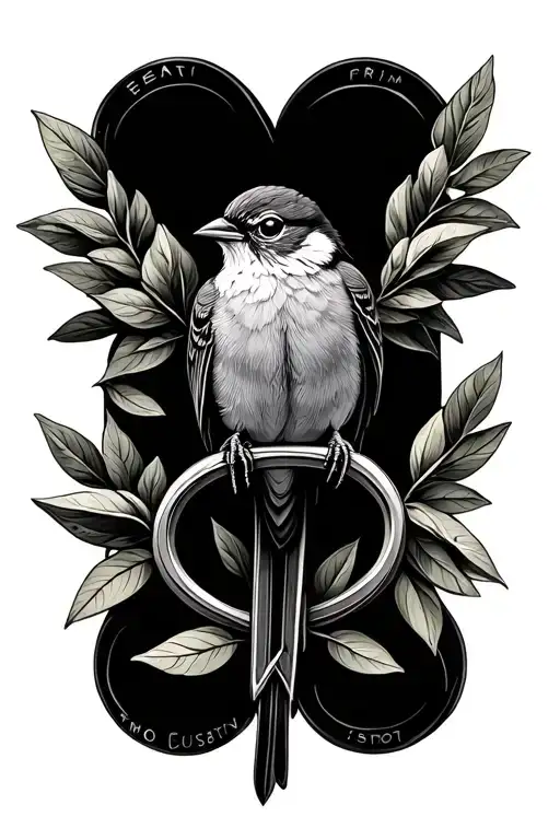 Freedom Olive Branch Sparrow Infinity Symbol