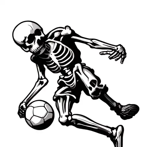 An Skeleton Who Is Playing Footbal
