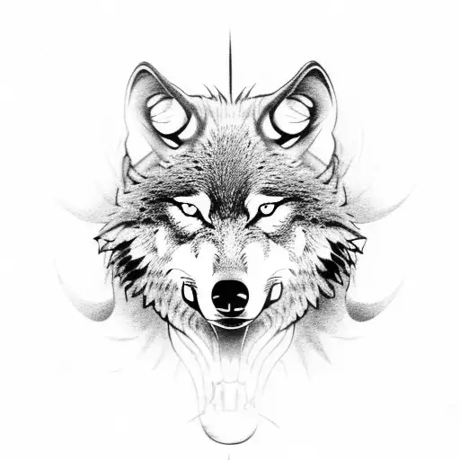 A Wolf With Devil Head Above