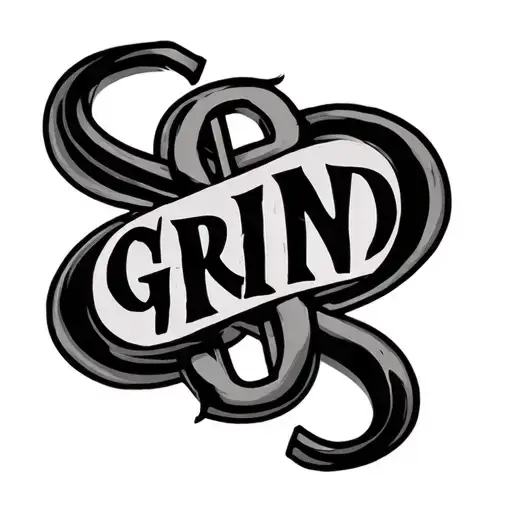 The Word Grind Written Across With A Dollar Sign
