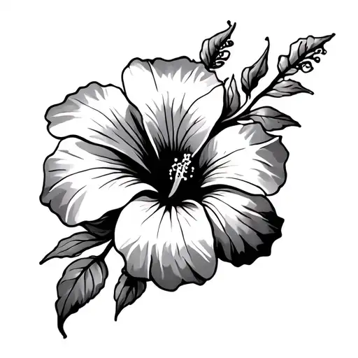 Can You Design Me A Fine Line Tattoo Of A Native Hibiscus Flower