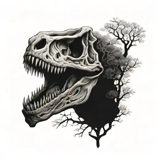 Trex Skull Profile Tree Of Life
