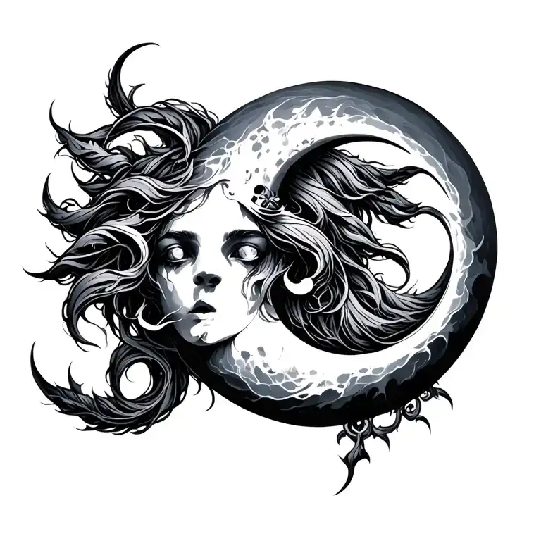 Ancient Crescent Moon Intertwined