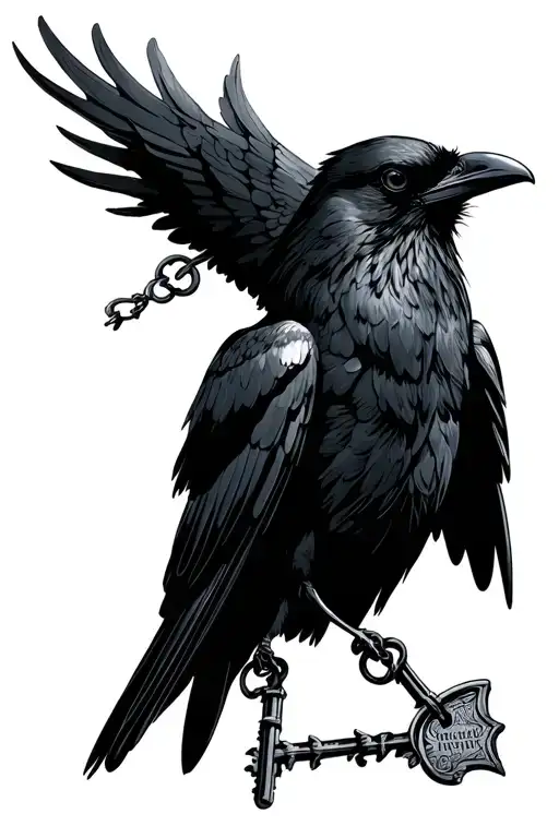 Black Crow Dangling Prison Keys