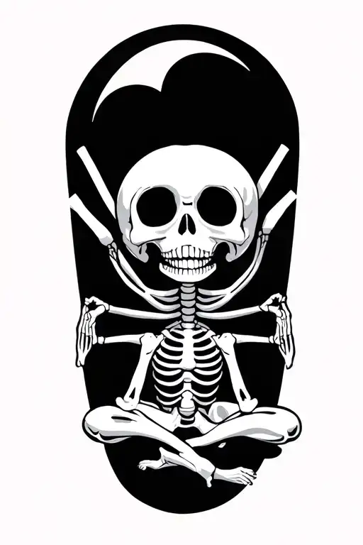 Skeleton Doing Yoga