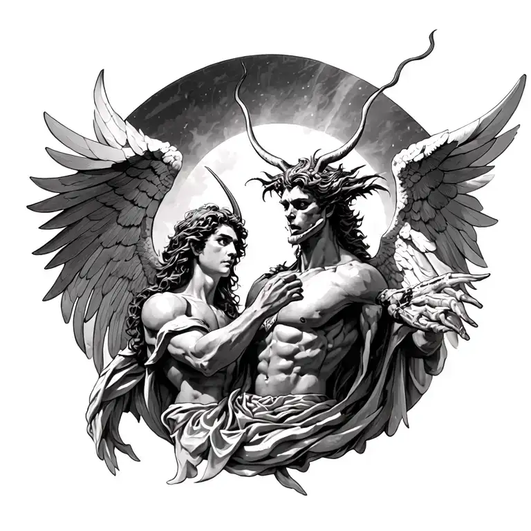 Arch Angel Michael Killing Demon