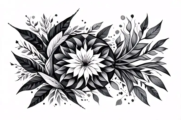 Geometric Tribal Nature Elements