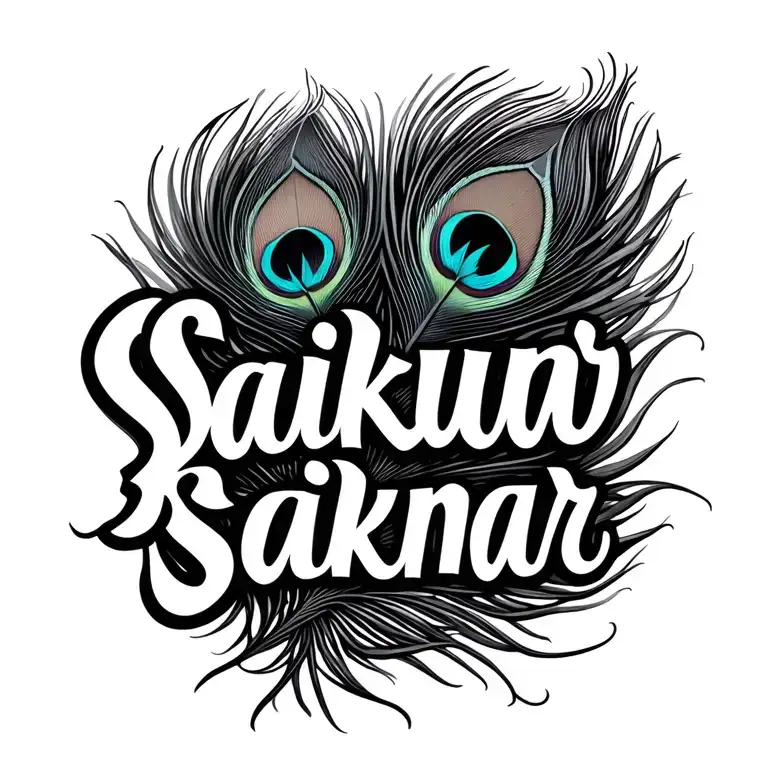 Saikumar Name With Peacock Feather Transforming