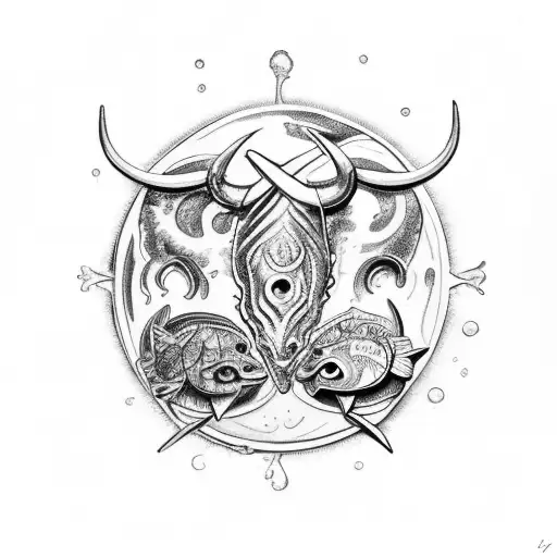 Taurus Protecting Pisces And Aquarius In Water