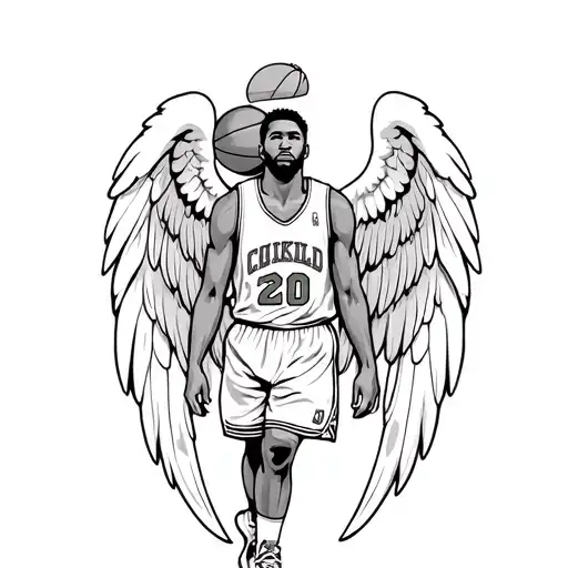 Basketball Player With Angel Wings