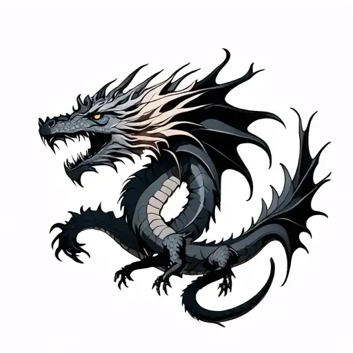 Male And Female Dragon Intertwined