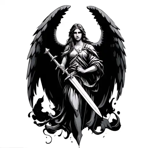 You Are My Arc Angel Holding A Sword Going