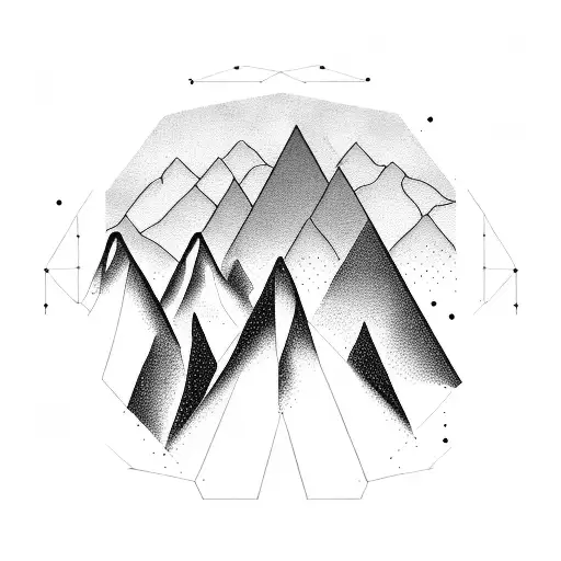 Geometric Mountain Scene